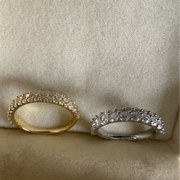 NORDSTROM RACK Two-Tone Pavé CZ Ring Set - Picture 9 of 12